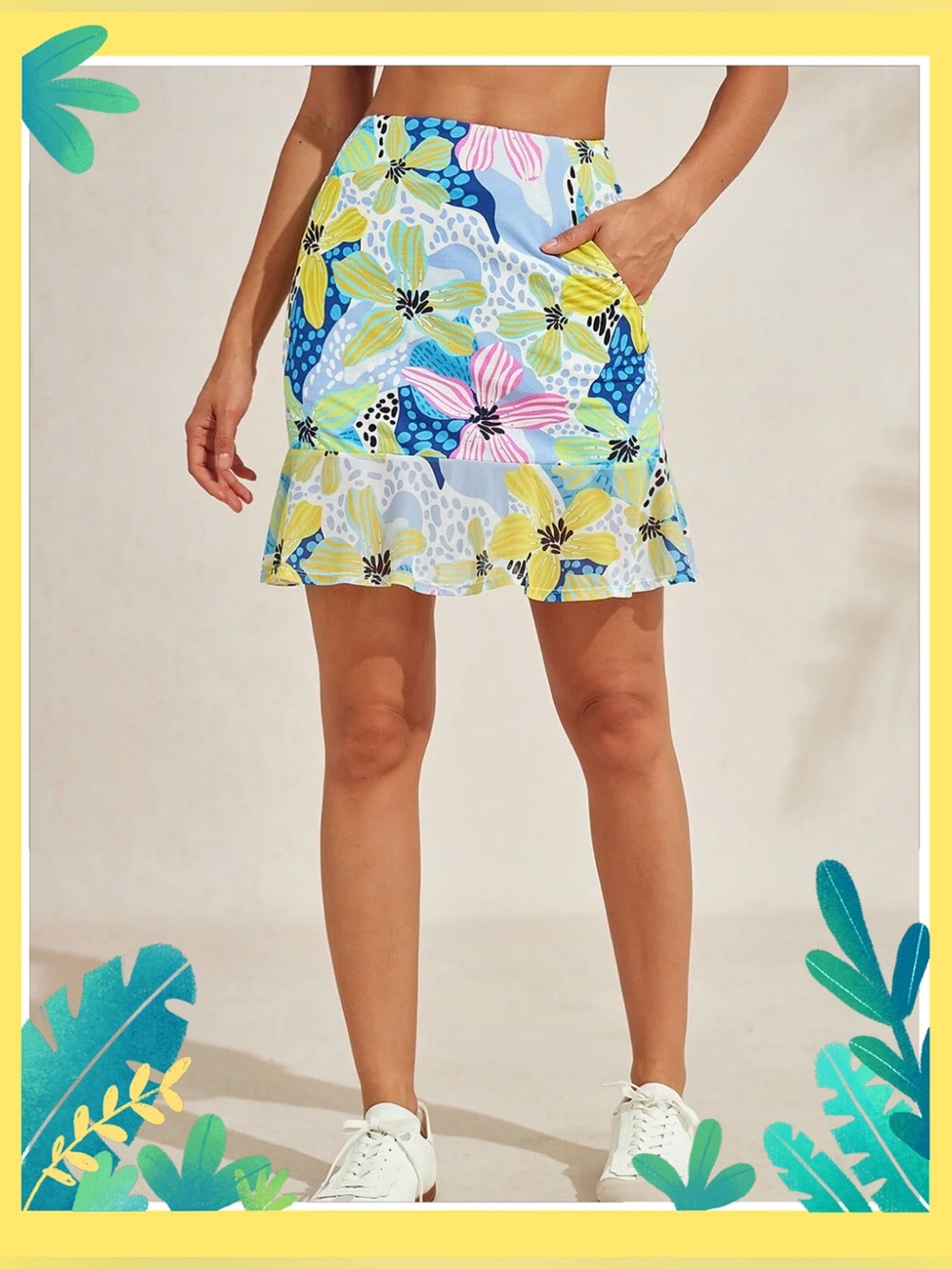 Acegolfs Cloud-Ridge 17” A-Line Ruffle Skort UPF50+ Frozon Fjord Sz XS Golf